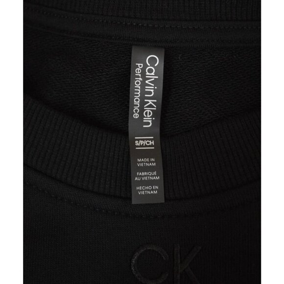 CALVIN KLEIN PERFORMANCE FRENCH TERRY BLACK CROP SWEATER TANK - Picture 5 of 7
